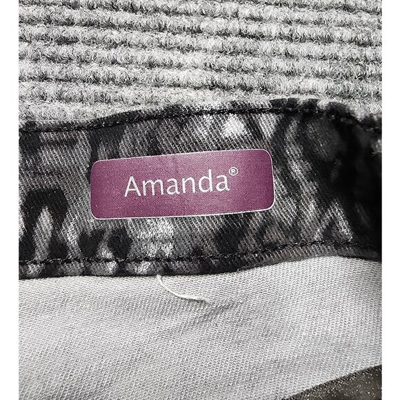 Gloria Vanderbilt Womens Amanada Sz 10 Black & Gray Geometric Denim Jeans Retro - Picture 7 of 12